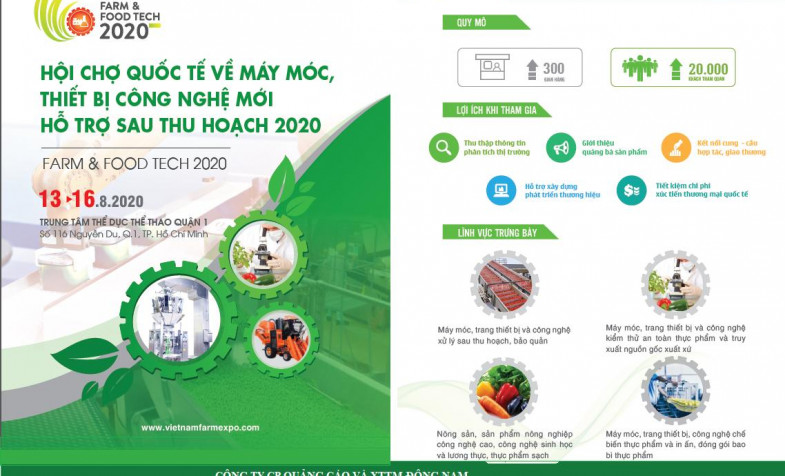MỜI THAM GIA HỘI CHỢ QUỐC TẾ VỀ MÁY MÓC, THIẾT BỊ CÔNG NGHỆ MỚI HỖ TRỢ SAU THU HOẠCH 2020