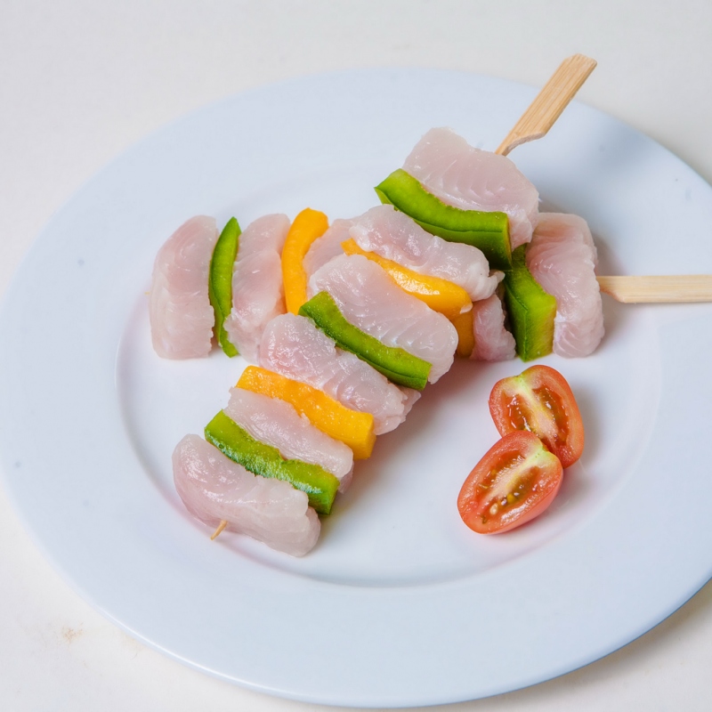 Basa xiên que ớt xanh